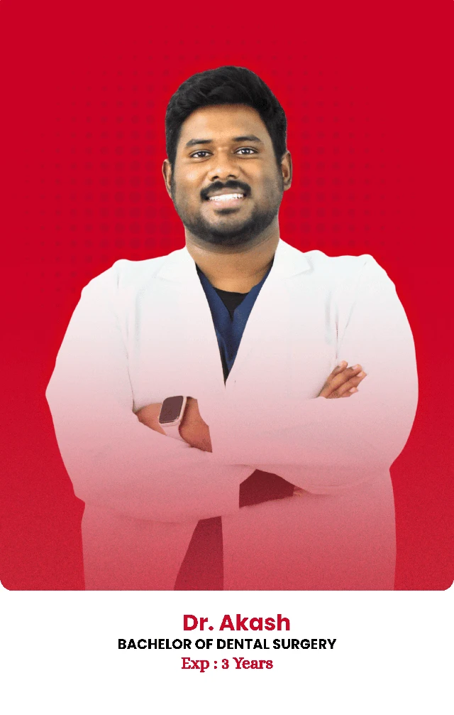 Dr. Akash — qualifications and experience shown in the photo