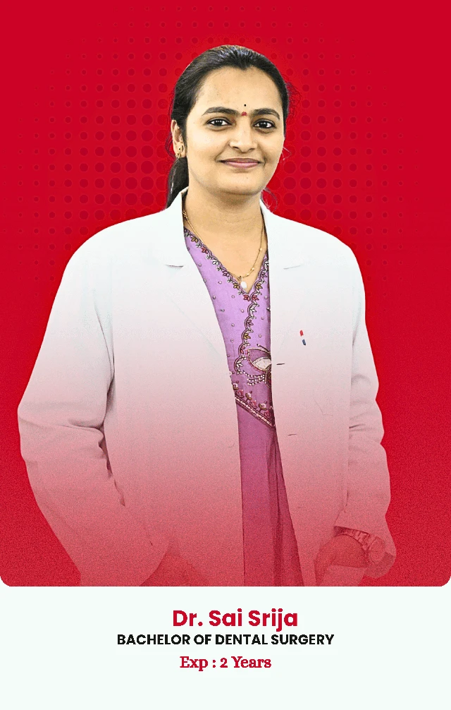 Dr. Sai Srija — qualifications and experience shown in the photo