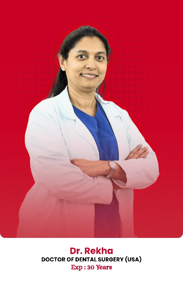 Dr. Rekha — qualifications and experience shown in the photo